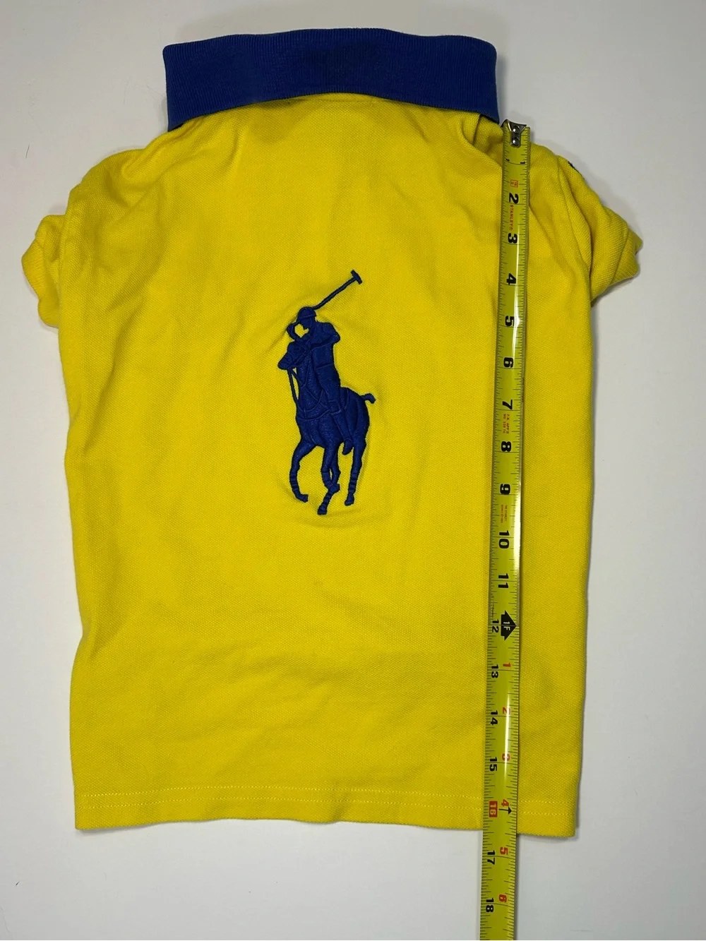 POLO RALPH LAUREN DOG POLO SHIRT XL YELLOW BLUE BIG PONY PET APPAREL - Picture 3 of 10